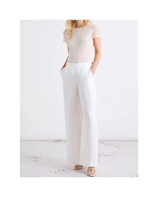 Marella White Wide Trousers
