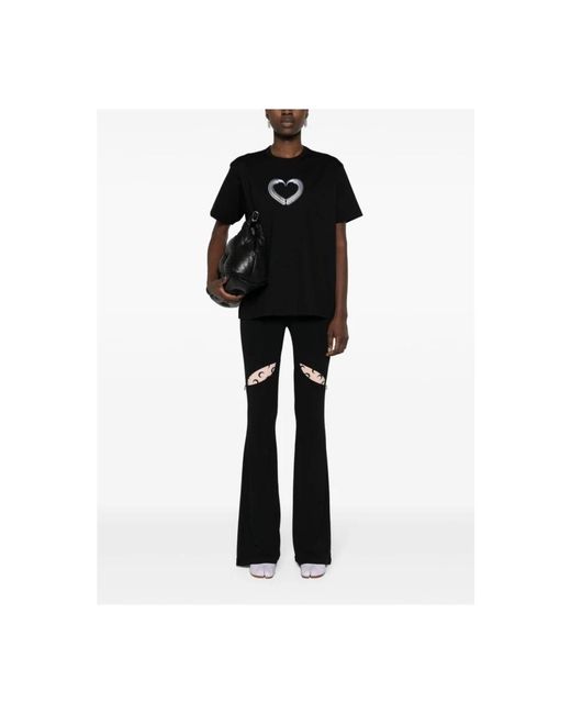Junya Watanabe Tops ,Zwart ,Katoen Zwart Hart Grafische T-Shirts En Polos in het Black
