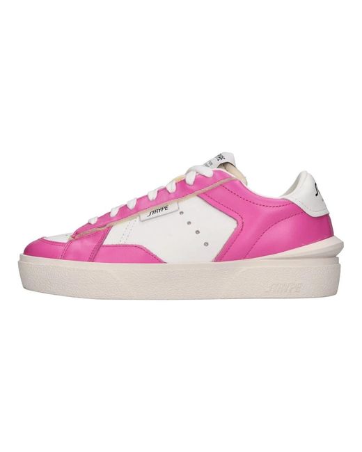 Strype Schoenen ,Roze ,Leer Sneakers Multi Colour in het Pink