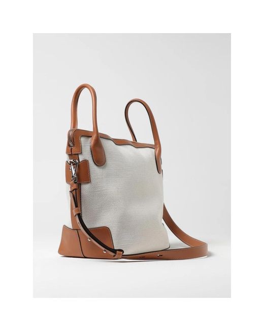 Tod's Canvas Tote Bag in het White
