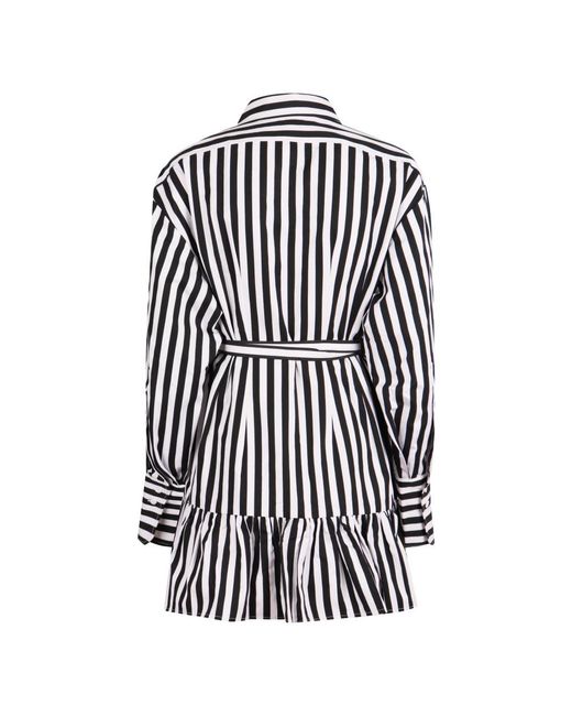 Patou Black Striped Cotton Shirtdress