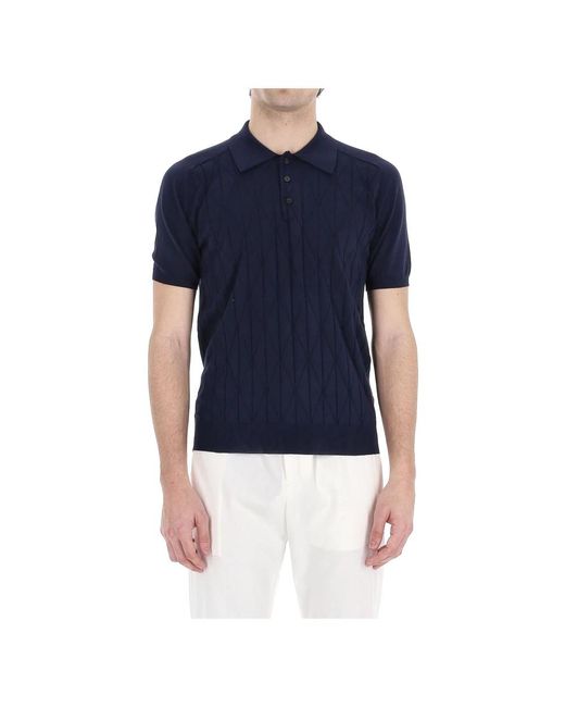 Roberto Collina Blue Polo Shirts for men