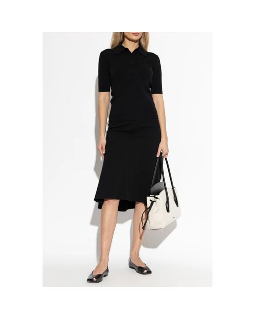 Jil Sander Asymmetrische Rok in het Black