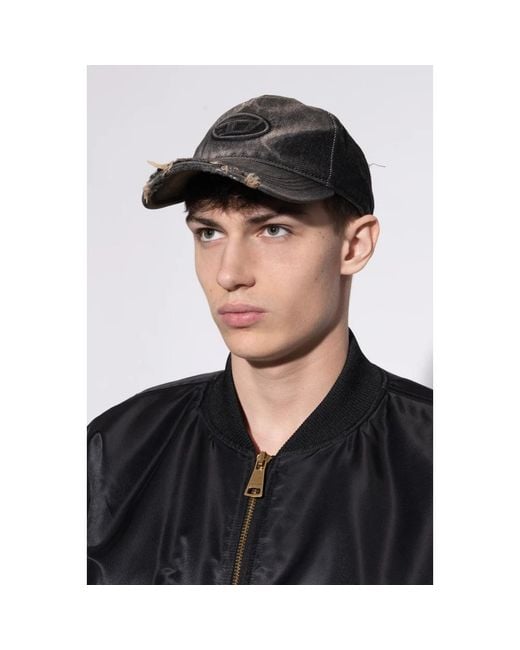 DIESEL Gray Caps for men