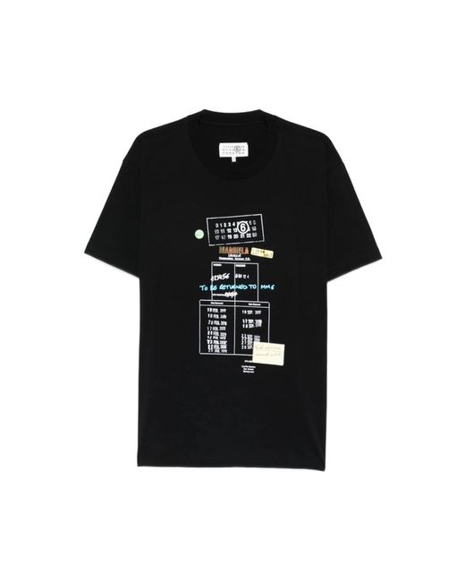 MM6 by Maison Margiela Men's Black T-Shirts