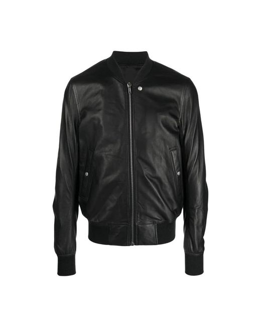 Rick Owens Black Leather Jackets for men