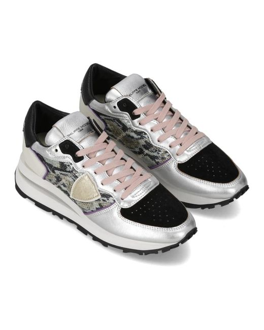 Philippe Model Schoenen ,Grijs ,Suède Tropez Haute Running in het White