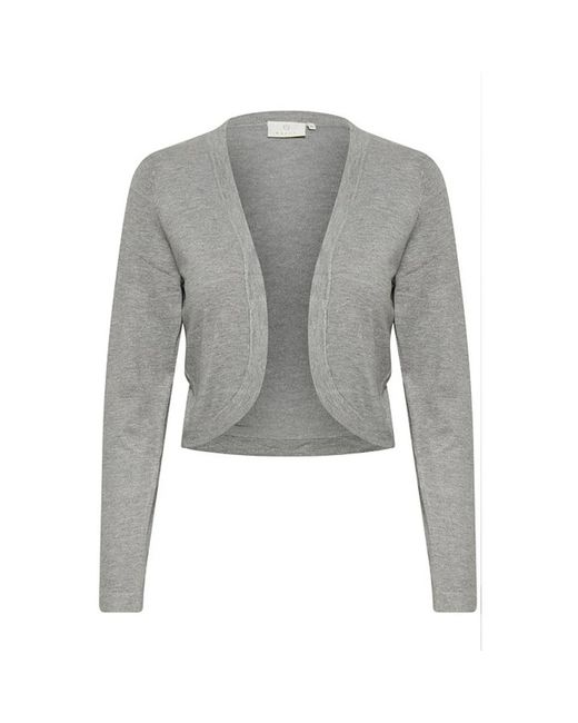 Kaffe Truien & Vesten ,Grijs ,Grijs Melange Gebreide Bolero in het Gray