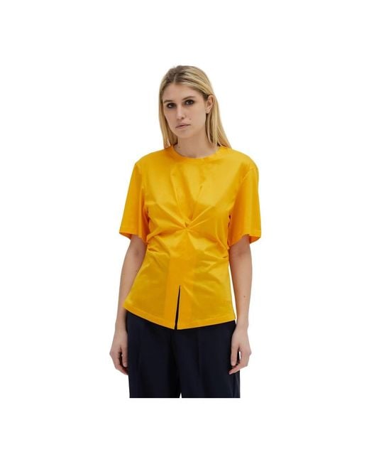 Erika Cavallini Semi Couture Yellow Blouses