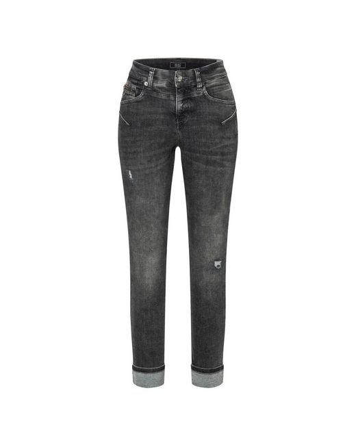 M·a·c Gray Authentic Stretch Denim Slim-Fit Jeans