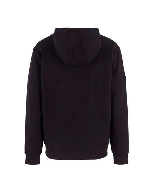 EA7 Schwarzer kapuzenpullover langarm regular fit in Blue für Herren