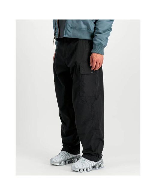 Alpha Industries Black Straight Trousers for men