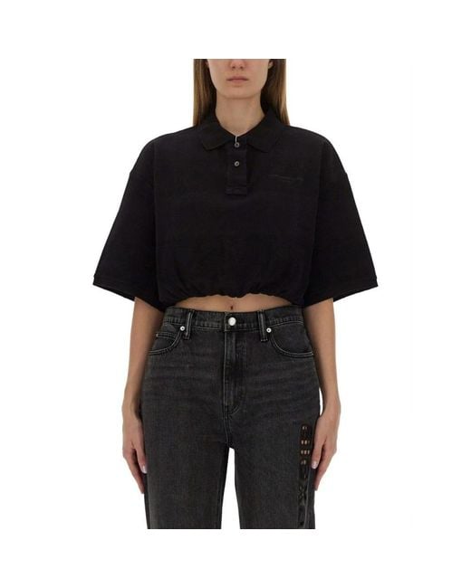 T By Alexander Wang Black Polo Shirts