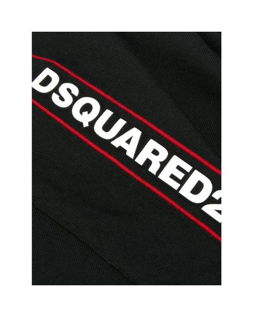 DSquared² Schwarzer Wollstrickschal in Black für Herren