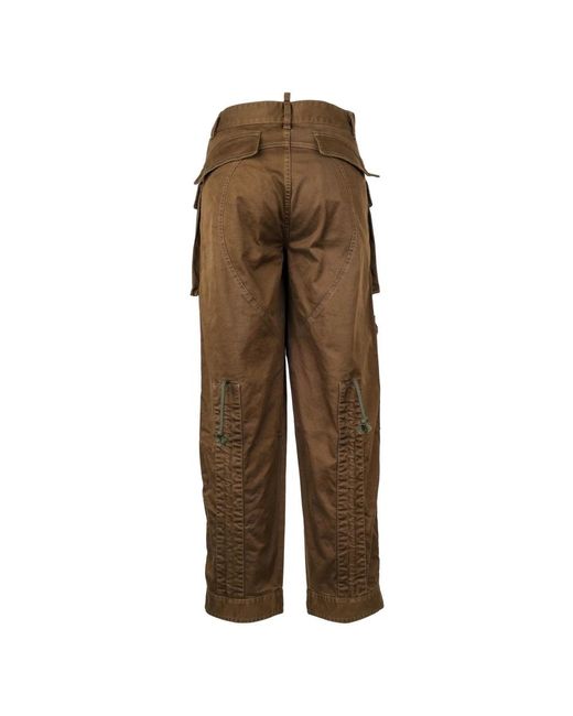 DSquared² Brown Straight Trousers