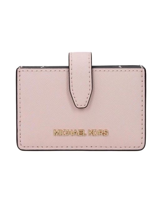 Michael Kors Pink Rosa Lederkartenhalter Mit Frontlogo
