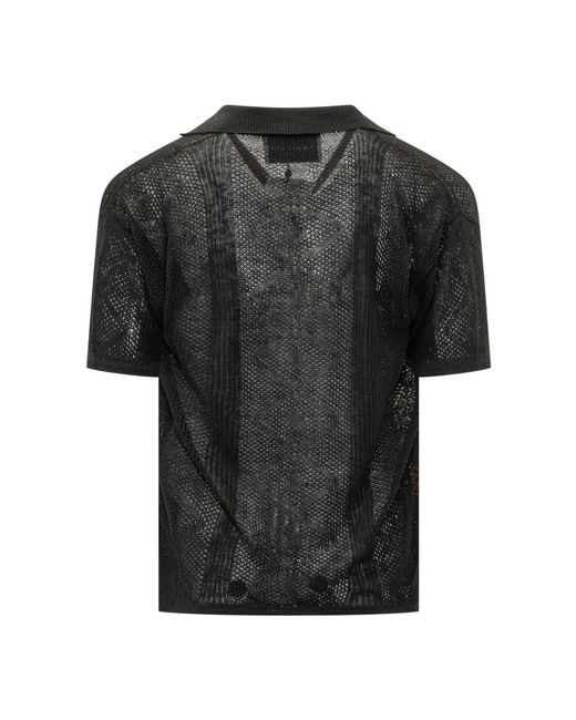 Amaranto Black Short Sleeve Shirts for men