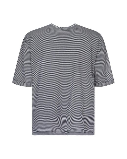 Lardini Tops ,Zwart ,Katoen Klassiek Wit T-Shirt in het Gray voor heren