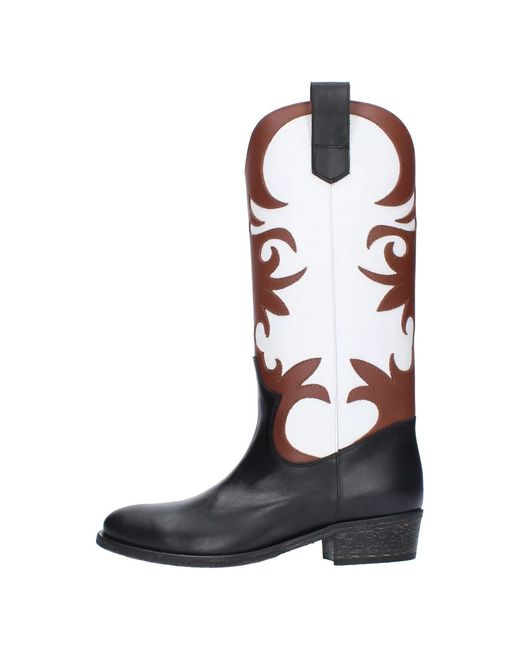 Via Roma 15 Black Cowboy & Biker Boots