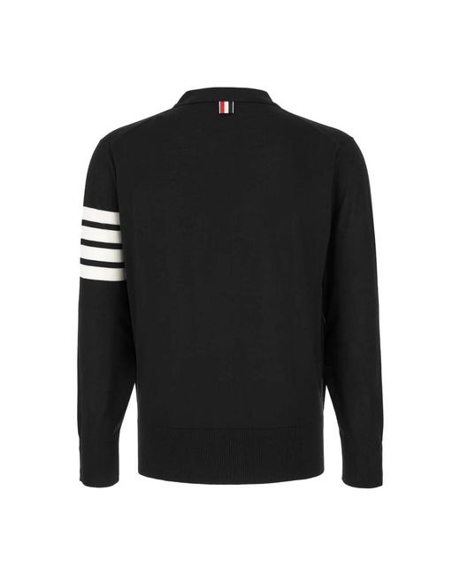 Thom Browne 4-Bar V-Neck Vest in het Black voor heren