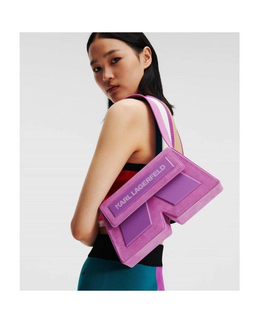 Karl Lagerfeld Purple Shoulder Bags
