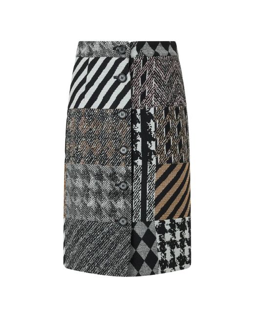 Moschino Fitted Patchwork Jurk in het Gray