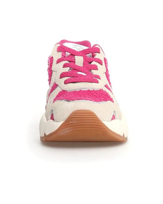 W6yz Pink Beige-fuchsia wildleder sneakers