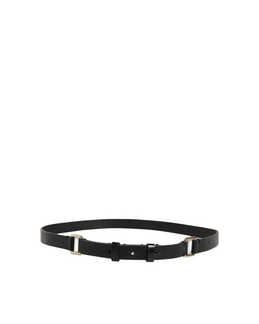 Gianfranco Ferré Accessoires ,Zwart ,Leer Dunne Gouden Metalen Gesp Taille Riem in het Black