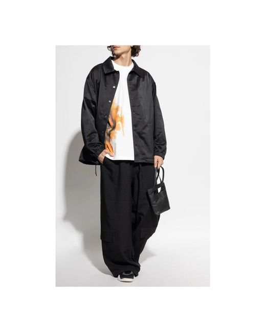 Y-3 Jassen ,Zwart ,Jas Met Logo in het Gray voor heren