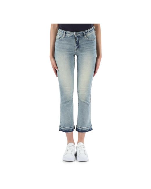 Armani Exchange Blue Flare capri jeans mit fünf taschen