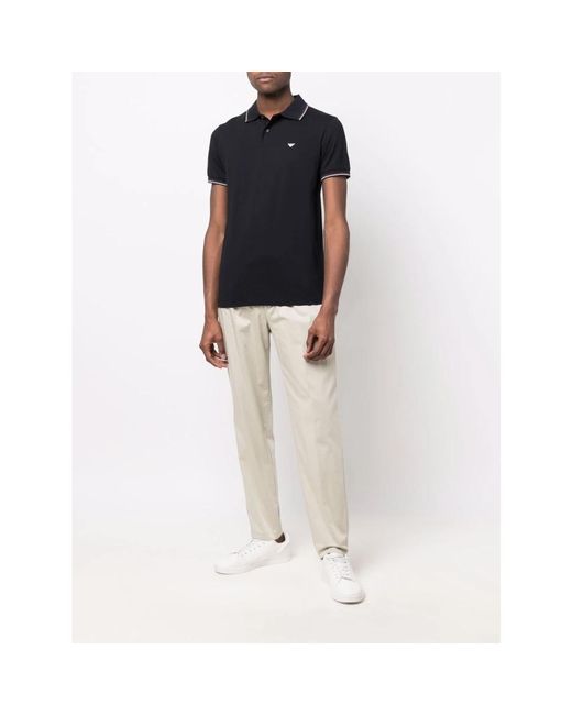 Emporio Armani Black Polo Shirts for men