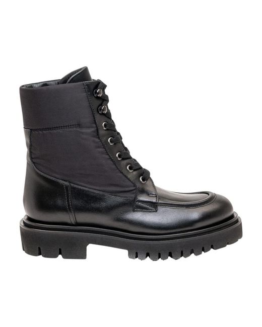 Anna F. Black Lace-Up Boots