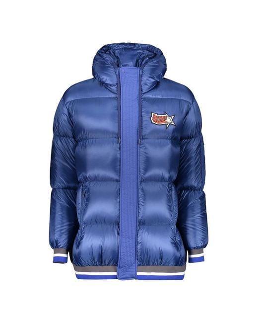 Herno Gestreepte Gewatteerde Jas Met Capuchon in het Blue voor heren