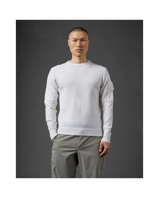 C P Company Gray Round-Neck Knitwear for men