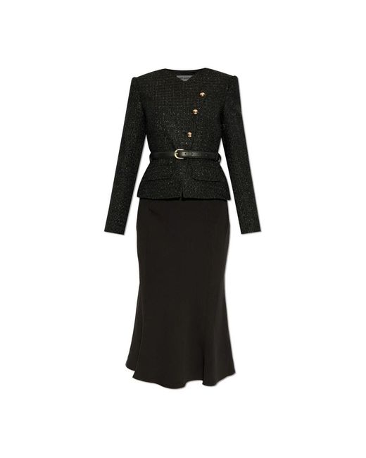 Self-Portrait Black Midi Dresses