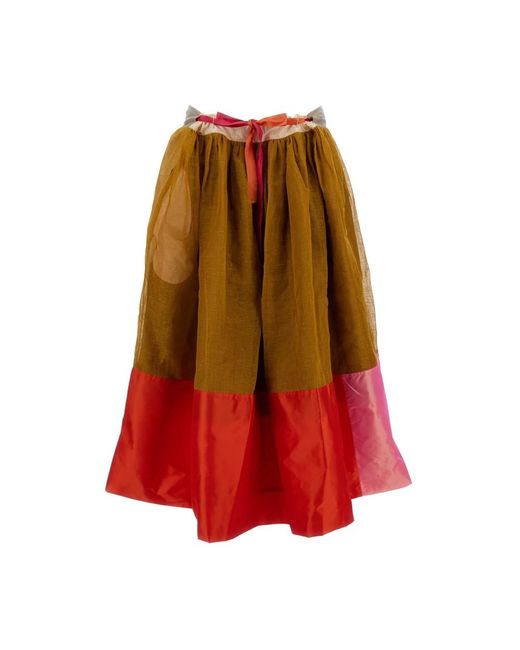 Daniela Gregis Red Midi Skirts