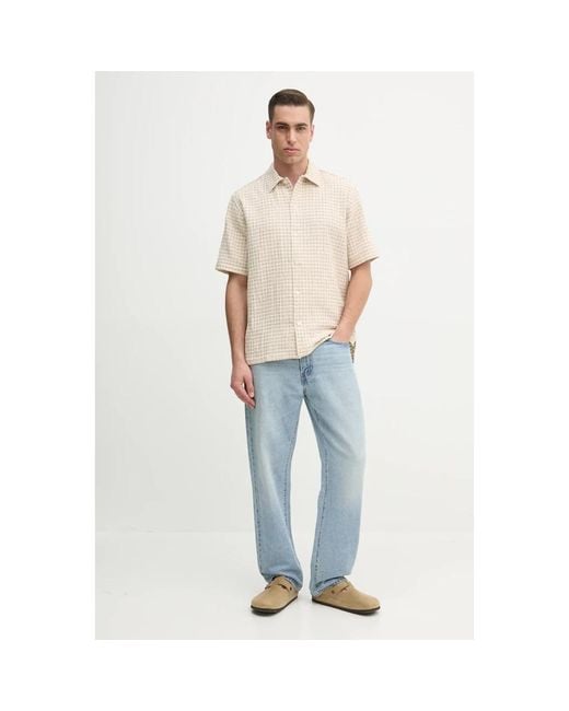 Samsøe & Samsøe Short Sleeve Hemden in het Natural voor heren