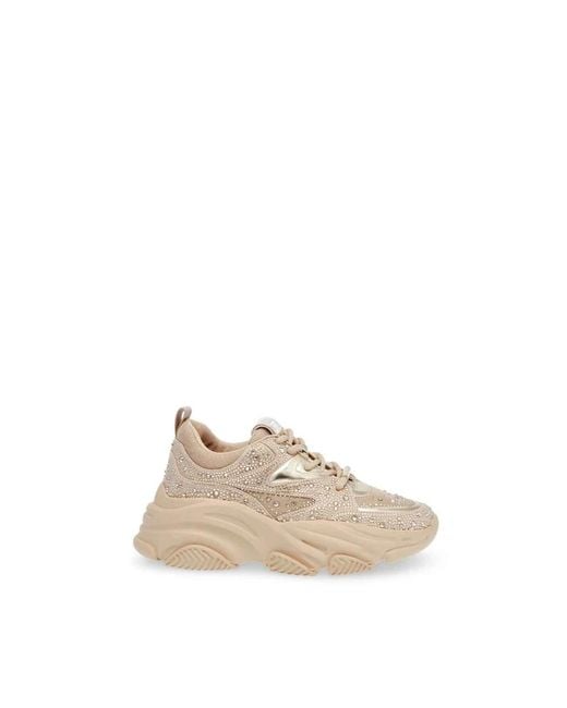 Steve Madden Sneakers Met Strass Versiering in het Natural