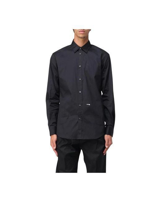 DSquared² Klassieke Witte Poplin Overhemd in het Black voor heren