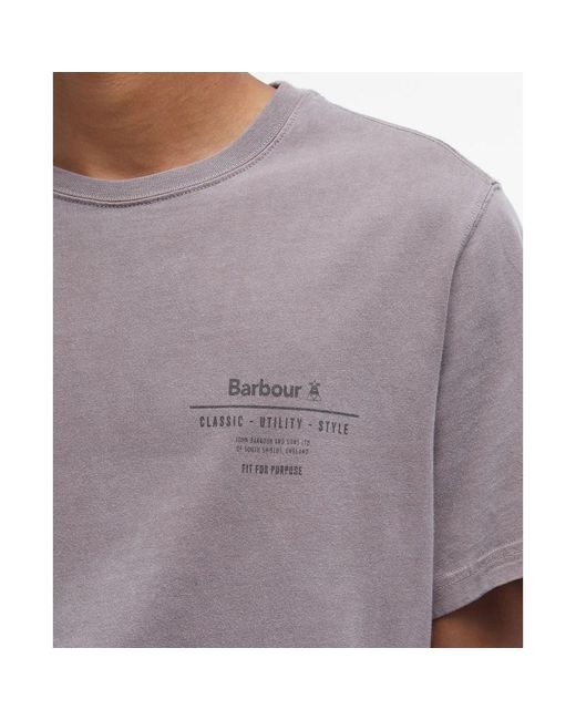 Barbour Braunes Grafikdruck T-Shirt in Gray für Herren