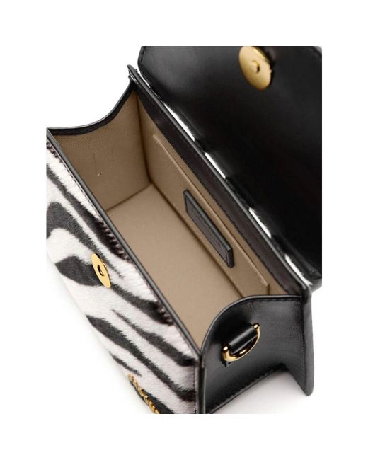 Jacquemus Black Schultertasche Aus Zebra-Print-Leder