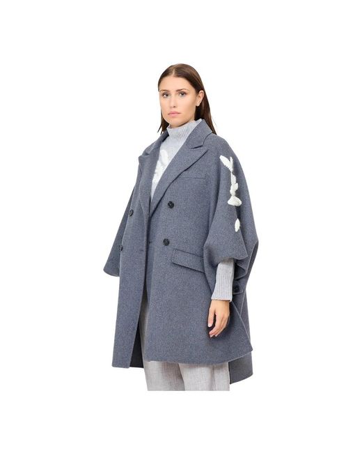 Ermanno Scervino Blue Double-Breasted Coats