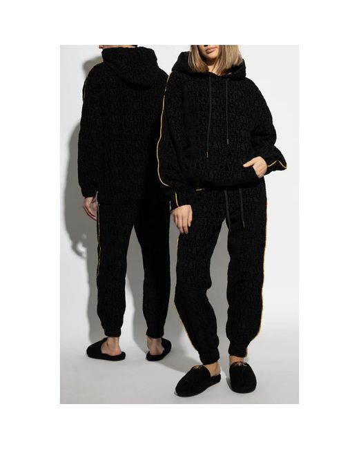 Versace Broeken ,Zwart ,Katoen Broek Met Logo in het Black