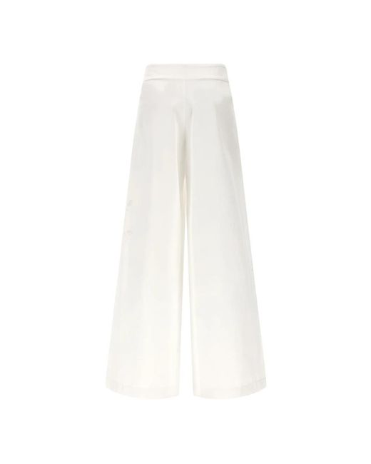 Ermanno Scervino White Wide Trousers
