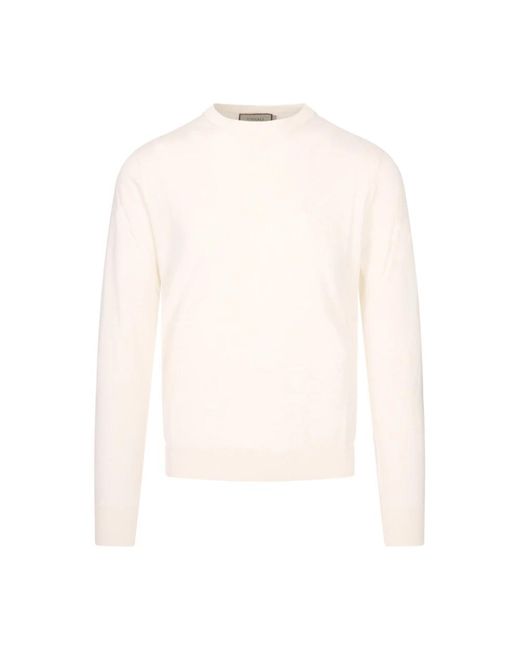 Canali White Round-Neck Knitwear for men