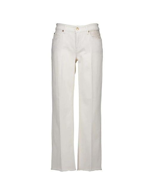 Cambio White Straight Jeans
