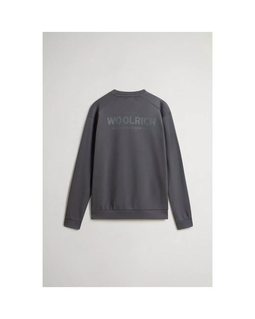 Woolrich Macro Logo Crewneck in het Gray voor heren