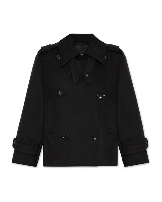 Max Mara Double-Breasted Coats in het Black