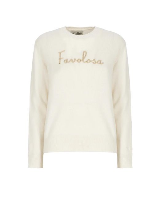 Round-Neck Knitwear Mc2 Saint Barth de color White