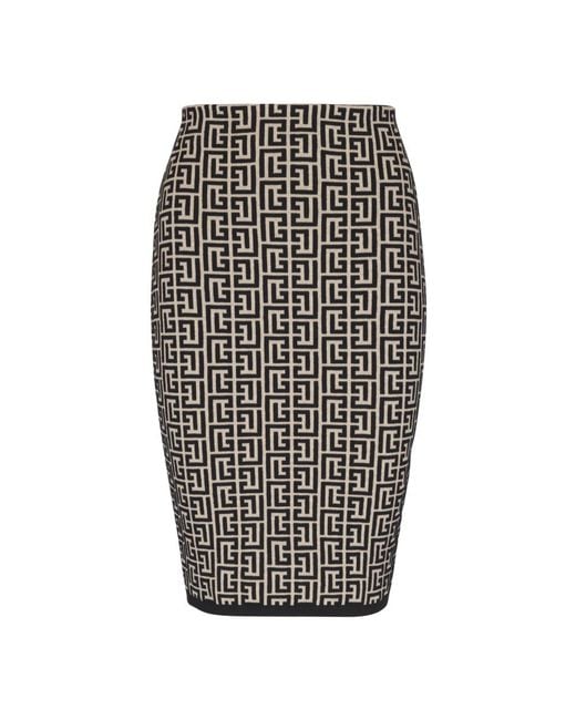 Pencil Skirts Balmain de color Black